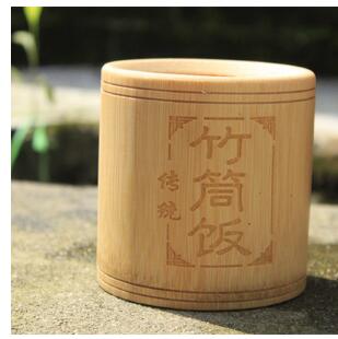 Original ekologiskt bambu rör ris bambu rör med lock vertikalt bambu rör naturligt bambu bambu ångat ris fat: Höjd 13cm dia 12cm