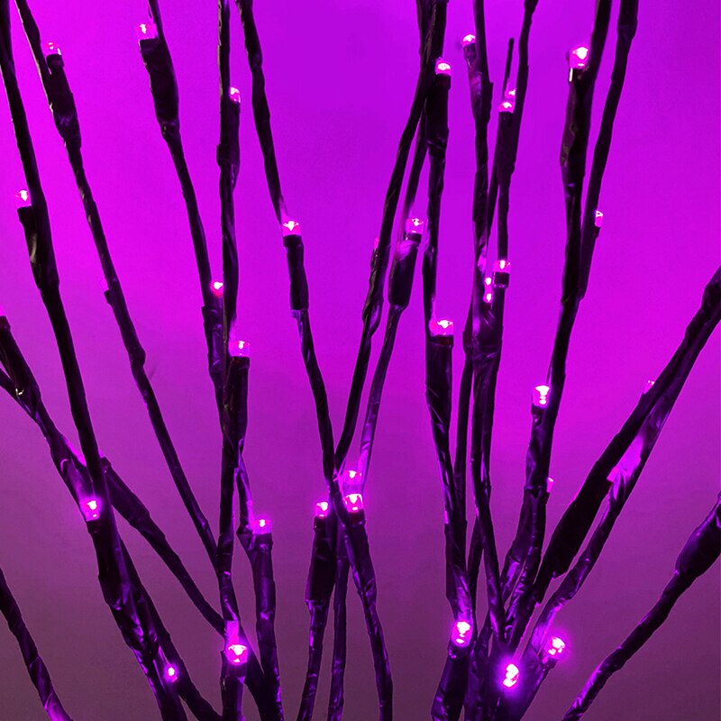 Gren lys 20 led kvist træ lys fleksibel pil oplyst gren til indendørs butiksvinduer vase bord stue 75cm lang: Lyserød
