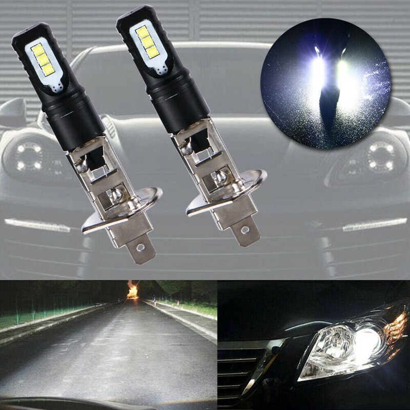 2X H1 6000K Super Lumineux Blanc 6000LM DRL PHARE LED Kit D'ampoule De Feux De route