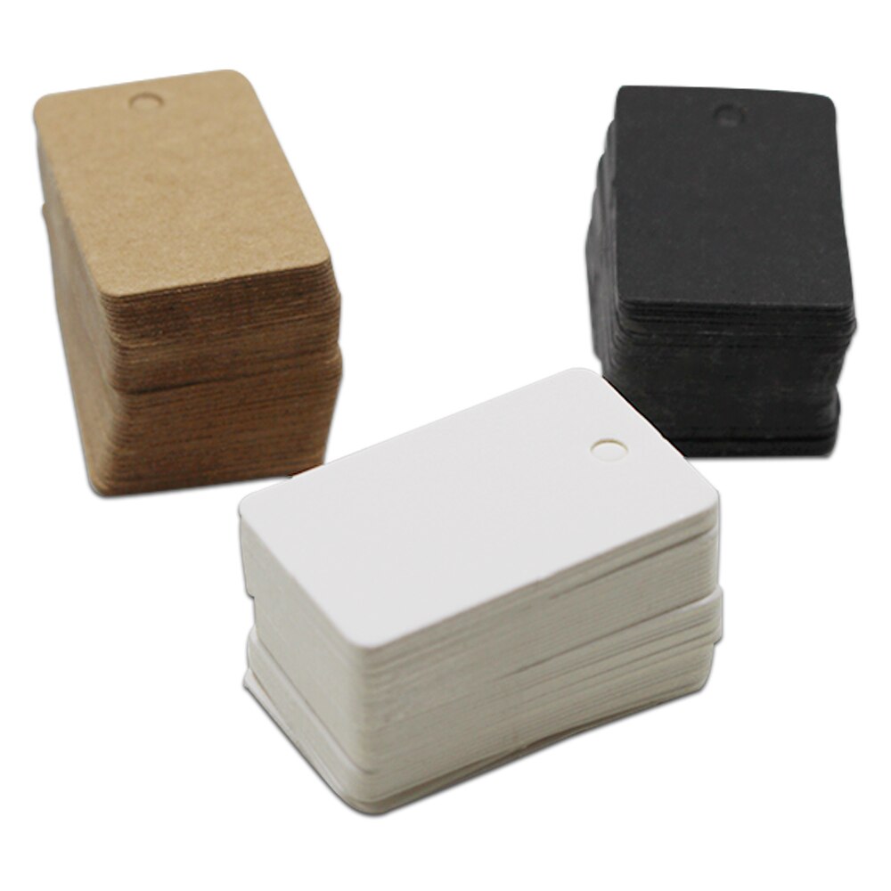 2*3.3cm Kraft Paper Label Rectangle Blank Swing Tag Wedding Party Wish Greetings Card Luggage Clothing Price Hang Tag
