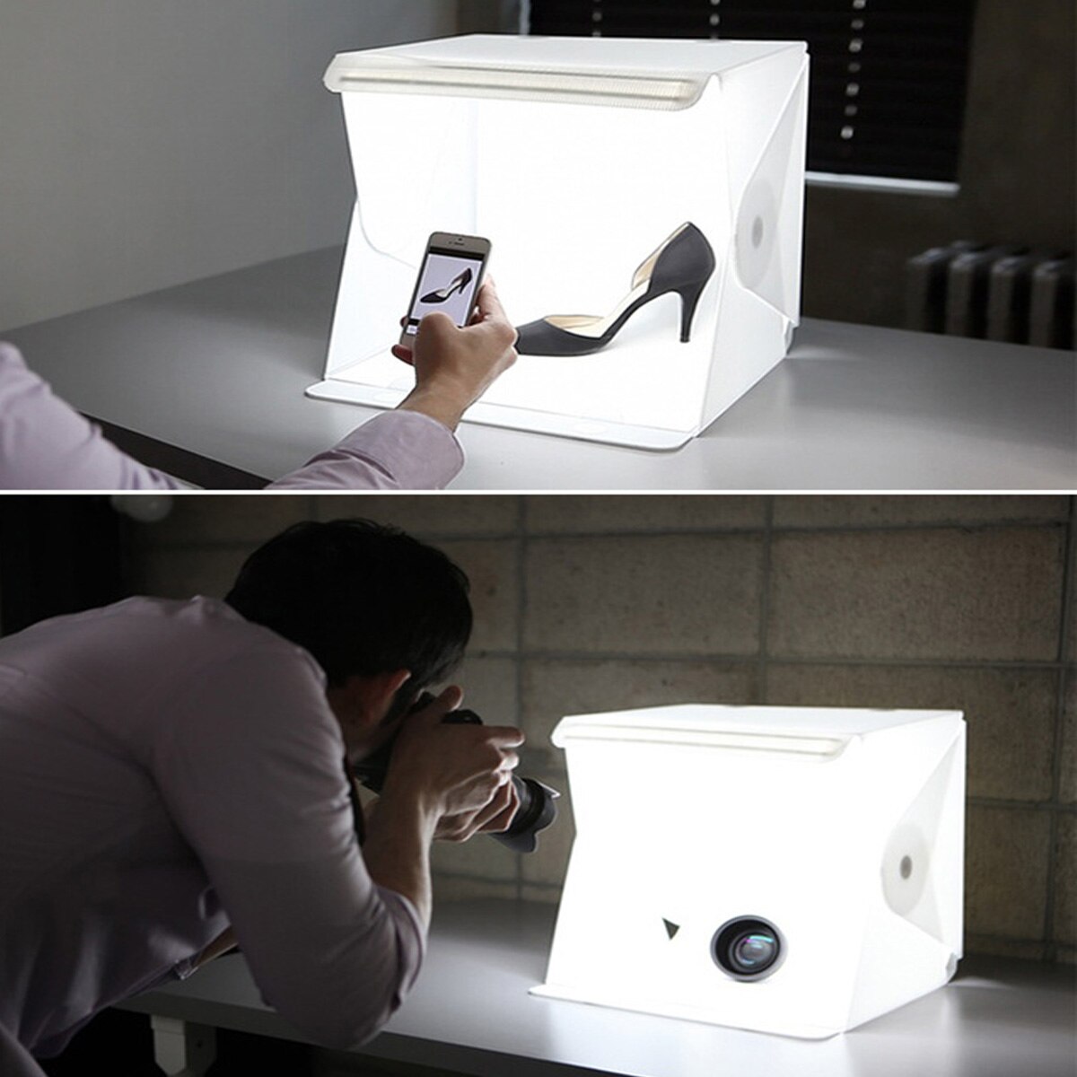 Boîte à lumière pliable Portable 800x800mm, Studio de photographie, boîte à lumière LED, Kit de tente pour téléphone, appareil Photo, arrière-plan