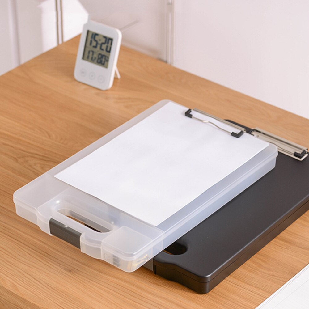 1Pc Portable Clipboard Storage Box Multifunction File Folder Openable Paper Storage Organizer Case Clip Board Writing Pad File