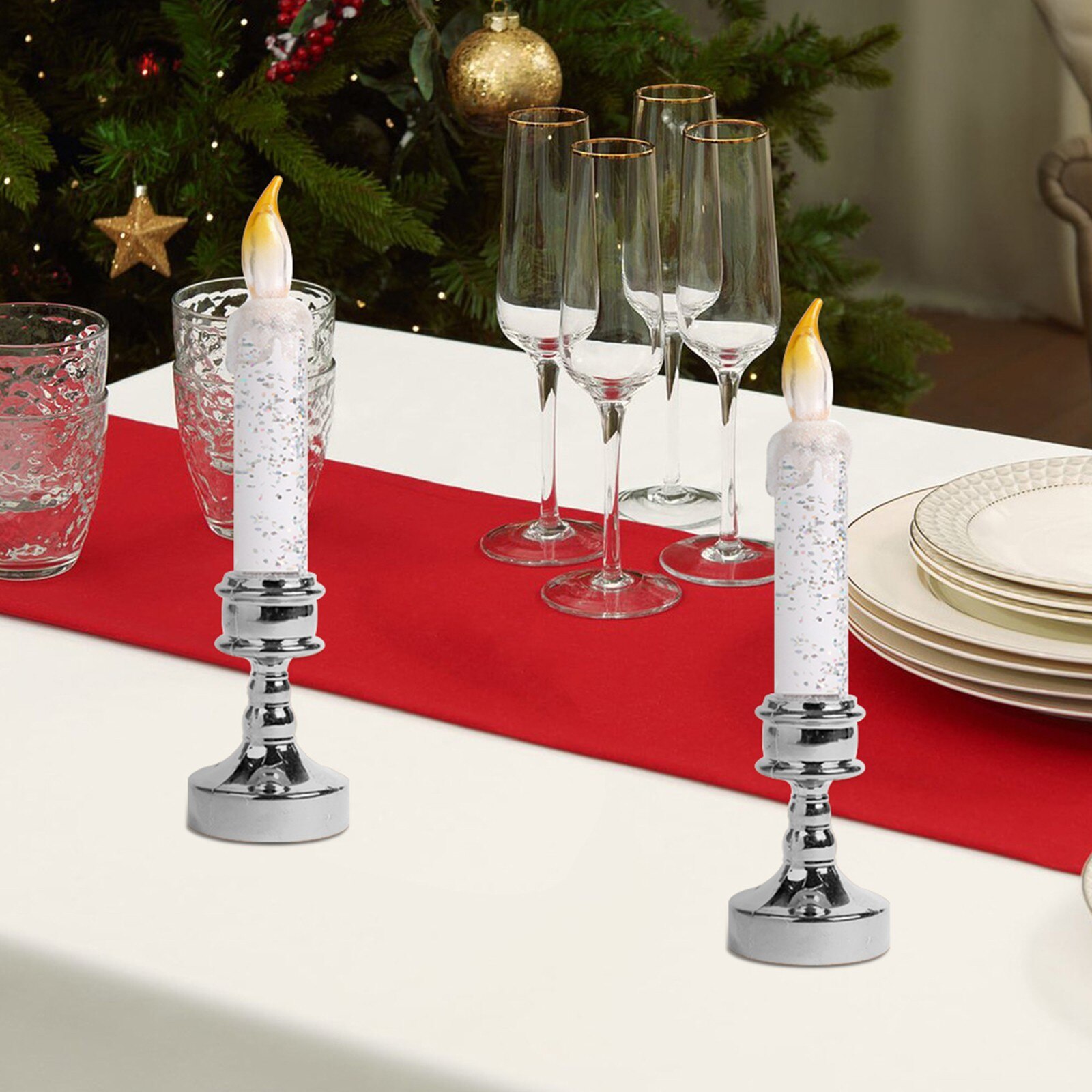 Lameless Tealight doprowadziło świece świąteczne/ślub/dekorację na imprezę świąteczną świece na baterie prezenty bożonarodzeniowe noworoczny prezent # YJ