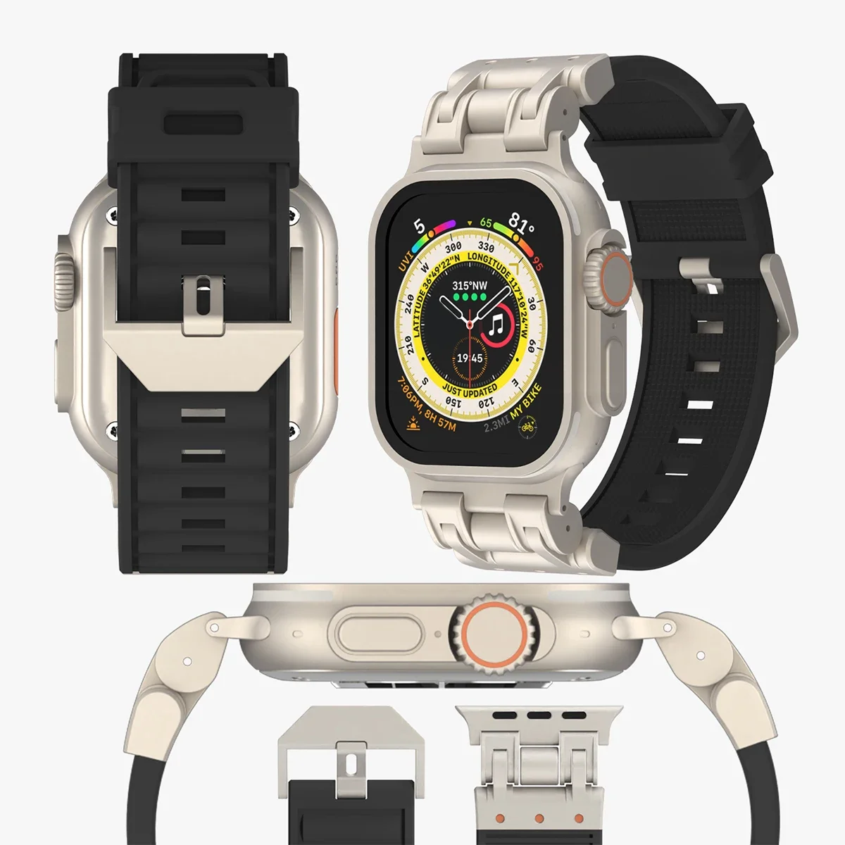Sports silikone rem til apple watch ultra 2 49mm 45mm 44mm 42mm blød gummirem til iwatch serie 9 8 7 6 5 4 se herrearmbånd