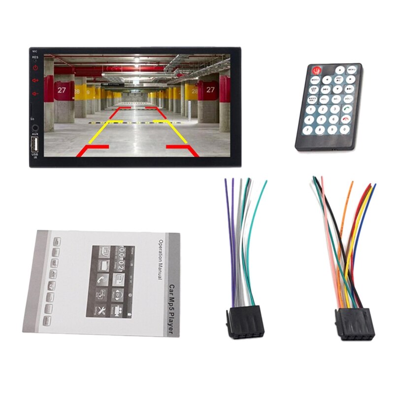 7 inch hd  sn 2 din  mp5 speler 7023 auto bluetooth handsfree achteruitrijcamera multimediaspeler