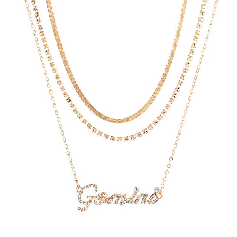 3 Stk/set Multilayer Sterrenbeeld Hanger 12 Constellation Ketting Horoscoop Ram Leeuw Schorpioen Snake Chain Choker Verjaardag Sieraden: Gemini