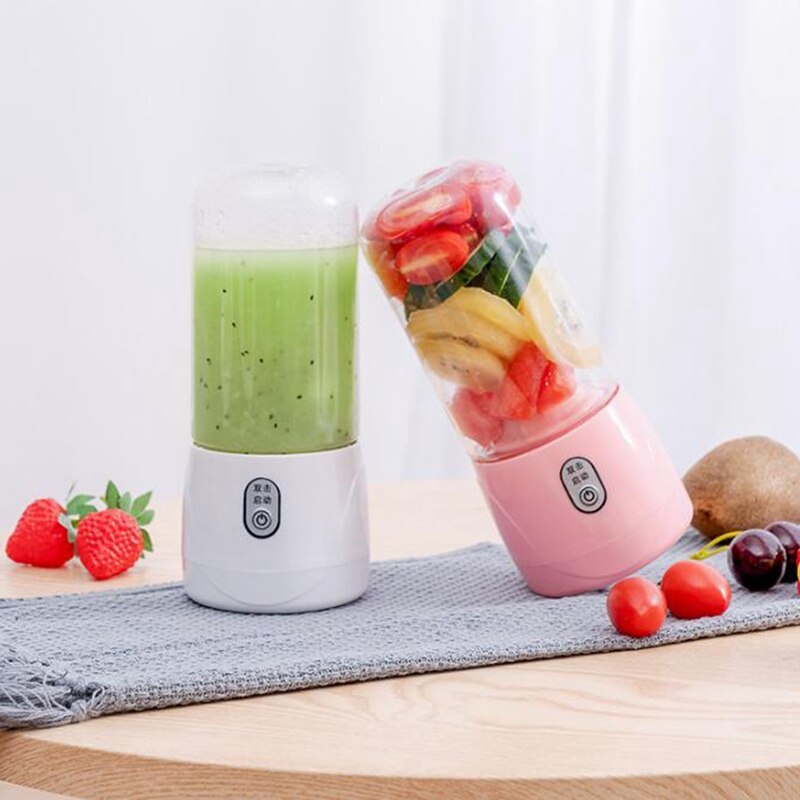 6 Blades Portable Juicer Electric USB Rechargeable Smoothie Blender Machine Mixer Juice Cup Maker Fast Blenders,Pink