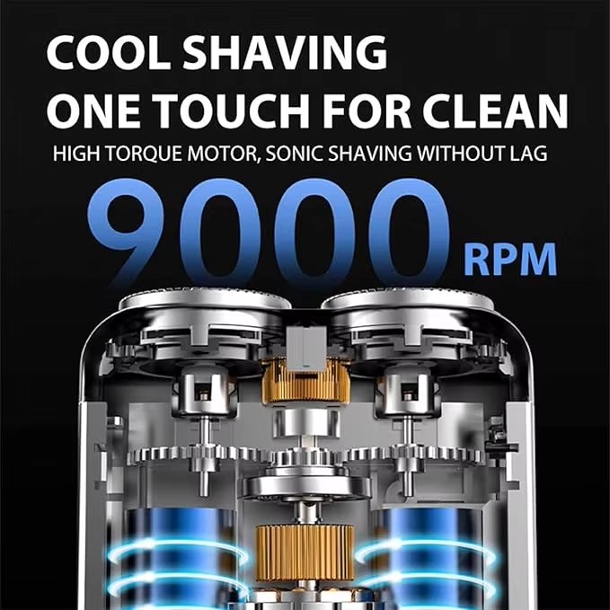 Portable Rotary Dual Ring Electric Shaver Men Travel Mini Shaver Double Floating Magnetic Blade Head Rechargeable Pocket Razors