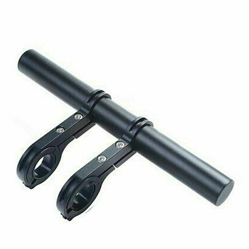 20CM Tube Bicycle Handlebar Extender Mount Mountain MTB Bike Cycling Carbon Headlight Bracket Lamp Flashlight Holder Accessorie: 20cm Black