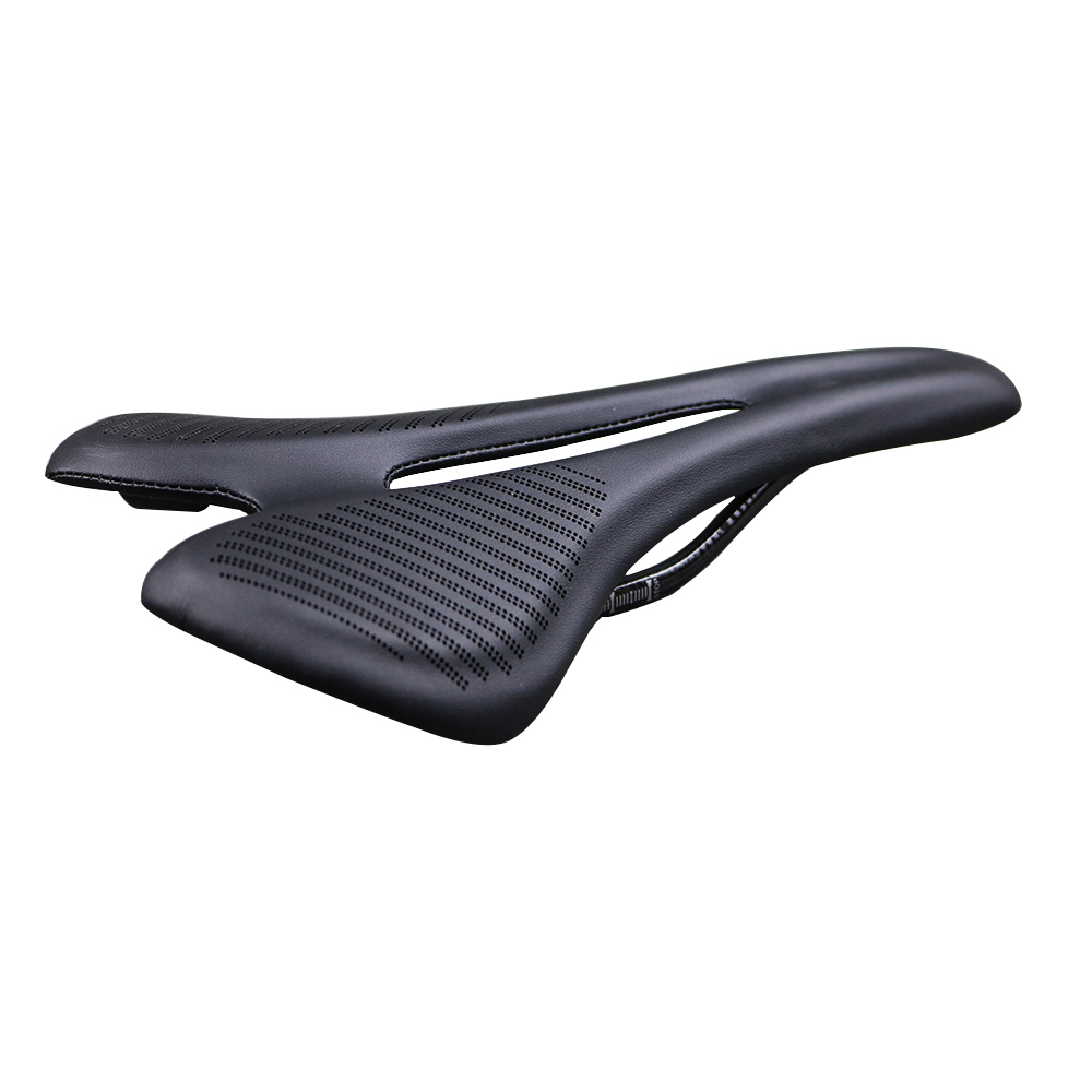 Sillín de fibra de carbono para bicicleta de carretera, asiento de cuero superligero, almohadillas de Material de carbono 3k T700