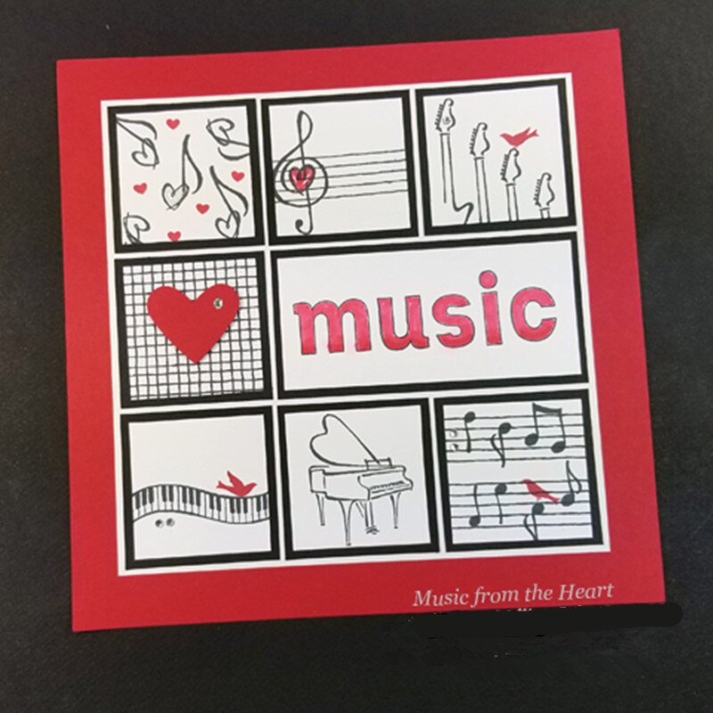 Muziek Van De Hart Transparant Clear Stempel Voor Diy Scrapbooking Kaarten Maken Kids Fun Fotoalbum Decoratie Benodigdheden