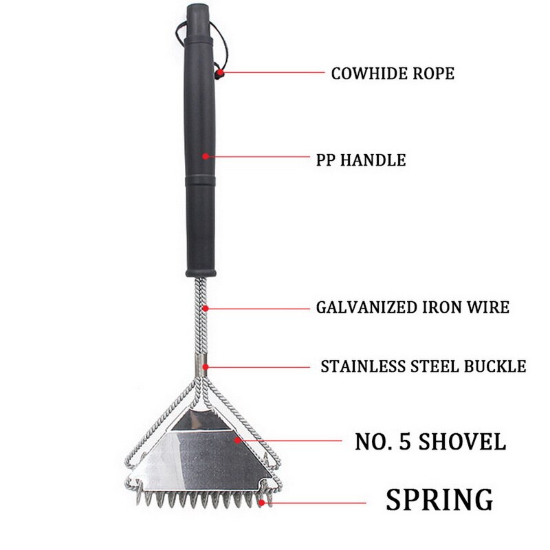 cepillo de parrilla de acero inoxidable y Raspador limpiador del BBQ cerdas de alambre con herramientas de mango largo para parrilla accesorios para barbacoa