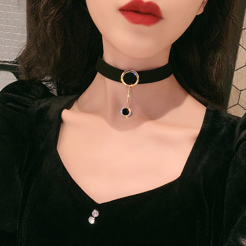 Koreaanse Mode Fluwelen Choker Ketting voor Vrouwen Vintage Sexy Kant Ketting met Hangers Gothic Meisje Hals Sieraden Accessoires
