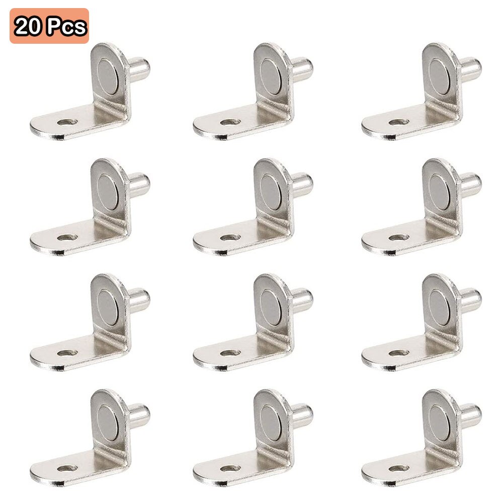 20Pcs Plank Beugels Ondersteuning Studs Pinnen 5Mm Metalen Pin Planken Seperator Vaste Kast Kast Glazen Meubels Beugel Houder