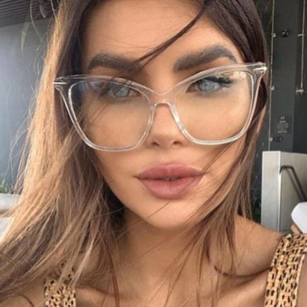 1 Paar Oversized Cat Eye Bril Vrouwen Bril Brillen Retro Cat Eye Bril Brillen Decoratieve Glazen