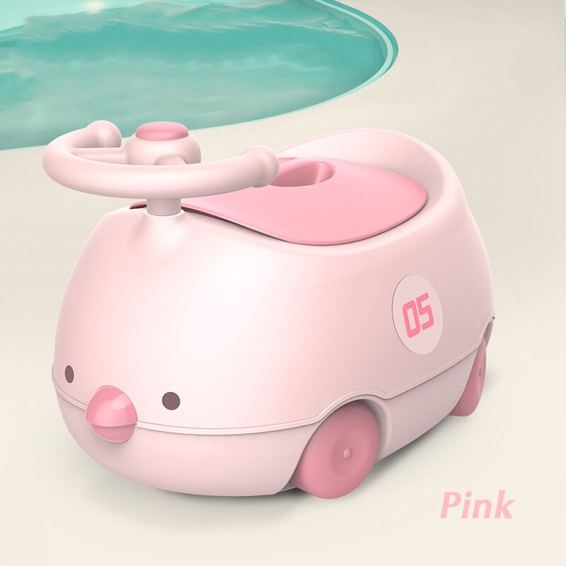 Spedbarn skinnende låve toalett baby potte sete stol nærmesteool potte låve toalett tegneserie 1-6y trener dekket urinal gutt jente: Rosa