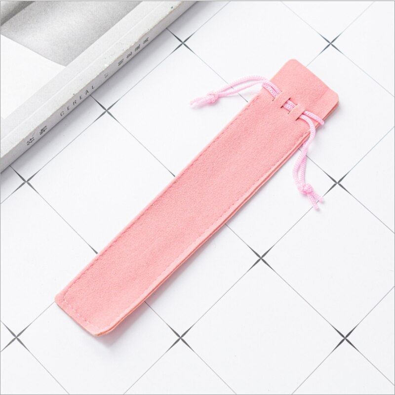 20 Pcs Black Velvet Pen Pouch Sleeve Holder Single Pen Bag Case Pencil Bag: 20pcs-pink