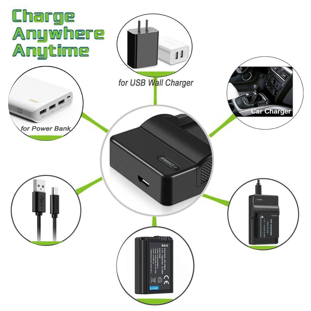 NP-FW50 Usb Oplader Voor Sony NEX-3 NEX-3N NEX-5 NEX-5T NEX-6 NEX-7 NEX-C3 NEX-F3 Camera Batterij Oplader