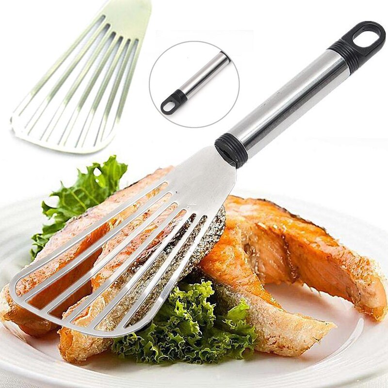 Stainless Steel Flat Fish Slice Frying Spatula Shovel Kitchen Supply Tool