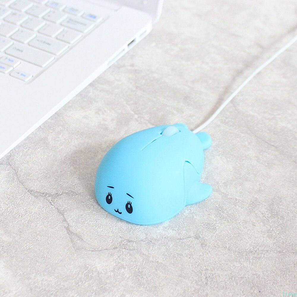 Mini Wired Mouse Cute Dolphin Ergonomic Mause 1600 DPI Optical USB Pink Girl Portable Mice For PC Laptops