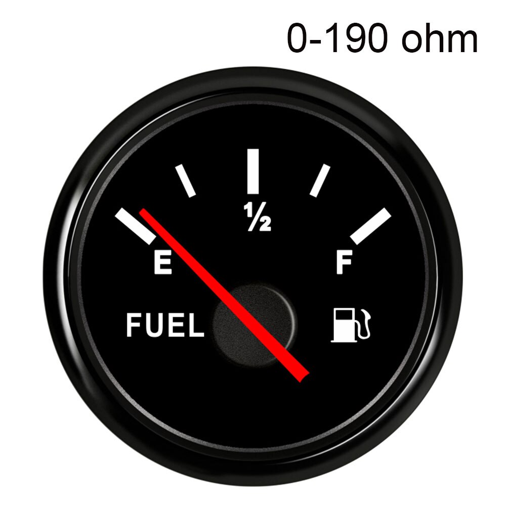 52mm Universal Pointer Fuel Oil Gauge 9-32V Electrical LED Display Fuel Level Gauge For Car Boat Truck RV Camper Instruments: BN-0-190 ohm