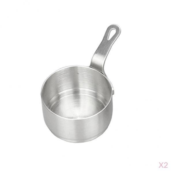 2 Stuks Mini Roestvrij Staal Steelpan Restaurant Dip Saus Display Koken Keuken Pan 50 Ml