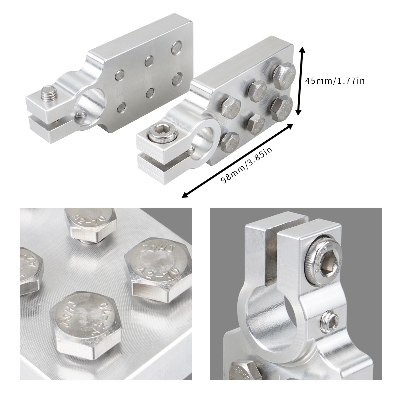 Jeu de bornes de batterie plates 4/6 points pour cosses 4/0 AWG et vers le bas pour piles standard SAE Post Style pour Northstar AGM35 AGM34...