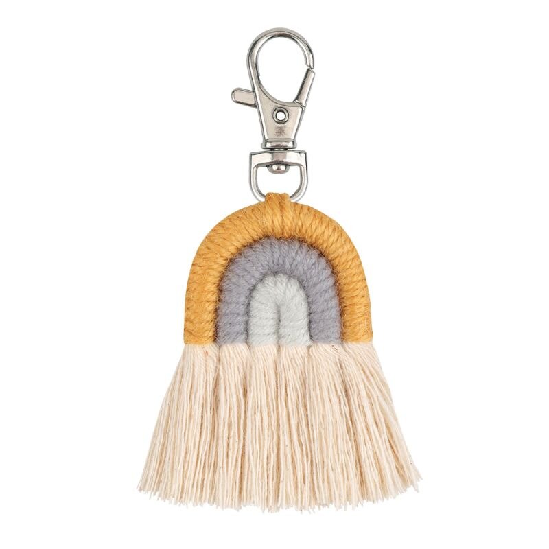 Weven Regenboog Sleutelhangers Handgemaakte Auto Sleutelhanger Dames Auto Bag Charm Accessoires: KEY76