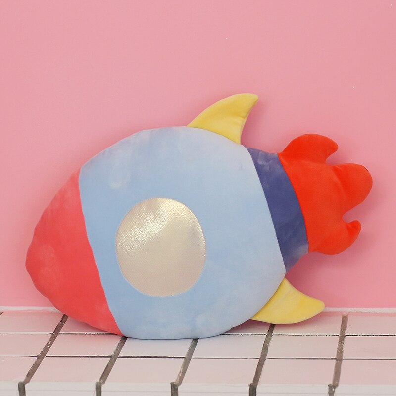 Almohada mullida de cohete, nave espacial, Planeta, astronauta, juguetes de peluche, de cumpleaños y Navidad, accesorios infantiles: Rocket