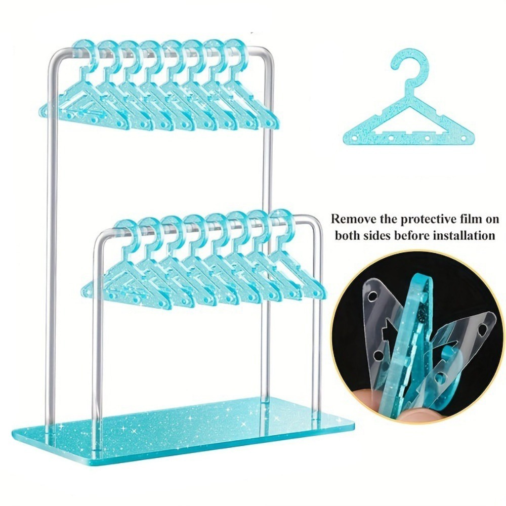 Jewelry Organizer 16pcs Hangers Shaped Jewelry Holder Detachable Acrylic Dangle Earrings Display Racks Transparent Stable: Yellow