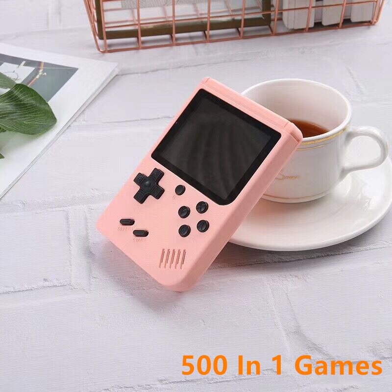 800 In 1 MINI giochi giocatori di giochi portatili Console Video retrò portatile ragazzo 8 Bit schermo LCD a colori da 3.0 pollici Gameboy: 500 Pink