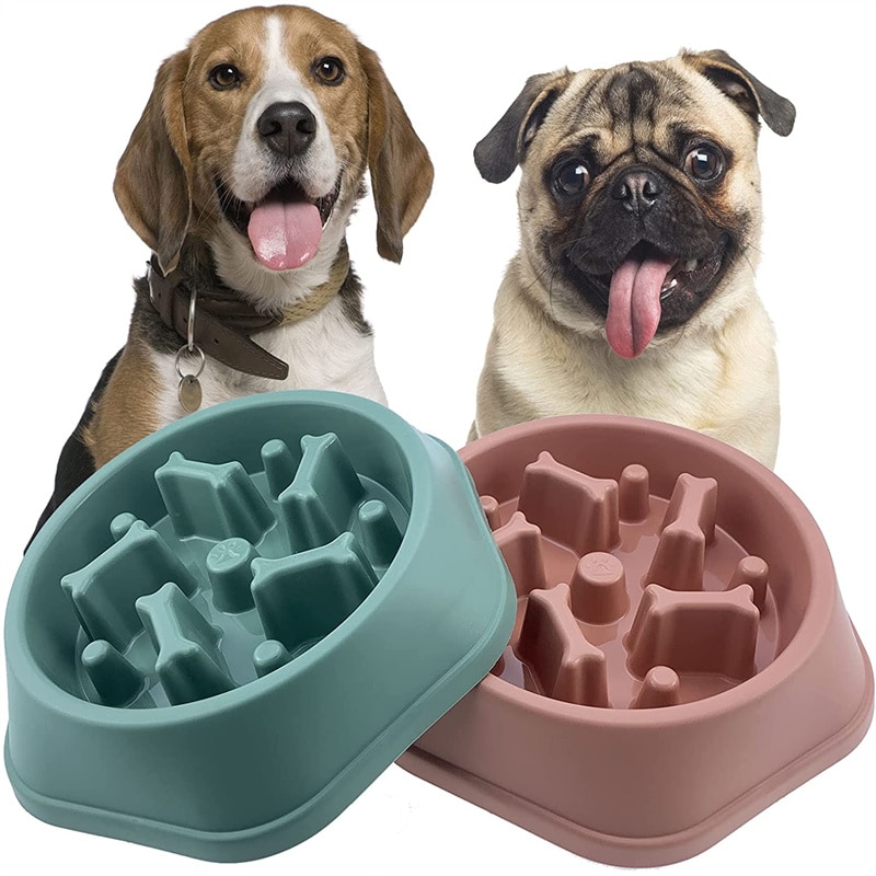 Pet Slow Eating Dog Bowl Slow Feeder Puppy Slow Down Eating Feeder Dish Bowl Anti Gulping Prevent Obesity Pet Dogs Supplies