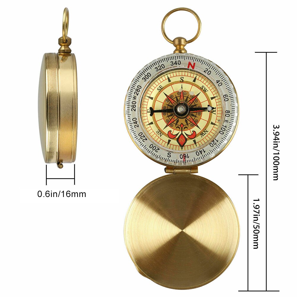 Retro Lichtgevende Messing Zakhorloge Outdoor Camping Wandelen Navigatie Kompas Outdoor Sport Accessoires