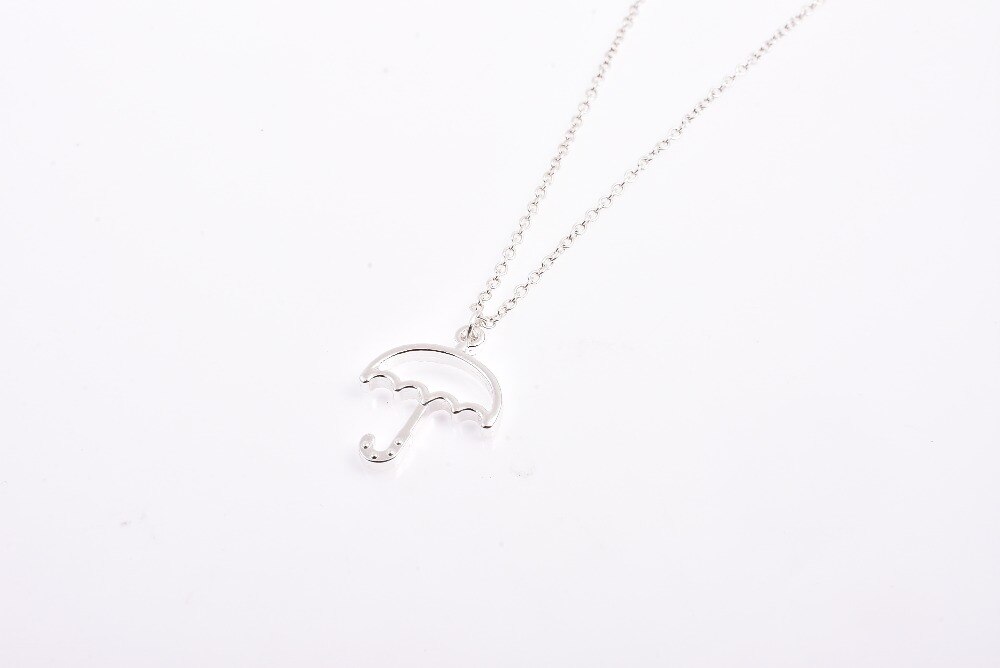 Holle Paraplu Parasol Charm Ketting Zon & Regenkleding Brolly Ketting Sieraden Voor: Silver (21mm height)