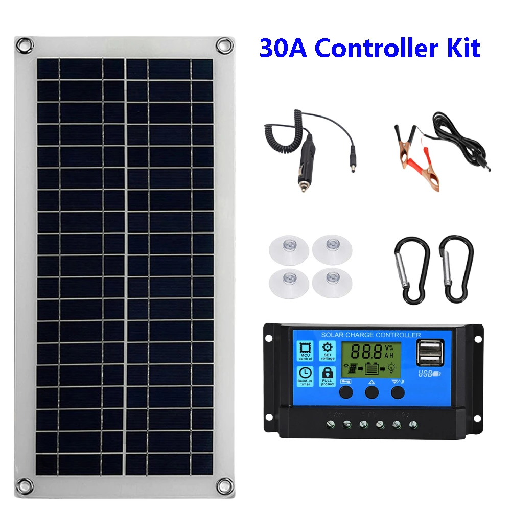 2000W Zonne-energiesysteem Zonnepaneel Kit 12V Zonnebatterij 10A-60A Controller Zonnepaneel Thuis Mobiele RV Auto caravan Thuis Campin: woestijn camouflage