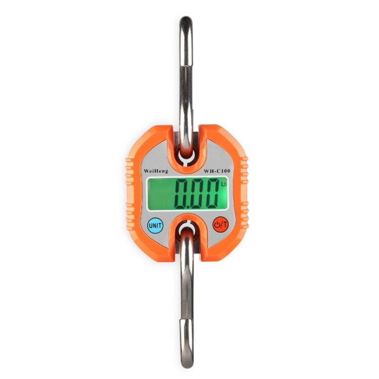 WeiHeng Crane Scale 150KG 500KG Digital Stainless Steel Hook Hanging Scales 200kg 300kg LCD Loop Fish Heavy Duty Weight Balance: 150kg Orange