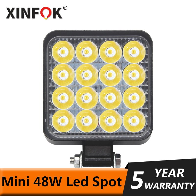 Mini Led Work Light Bar Square Spotlight 3.3Inch 48W Work Light Headlight For Truck Off Road Night Driving Light For SUV