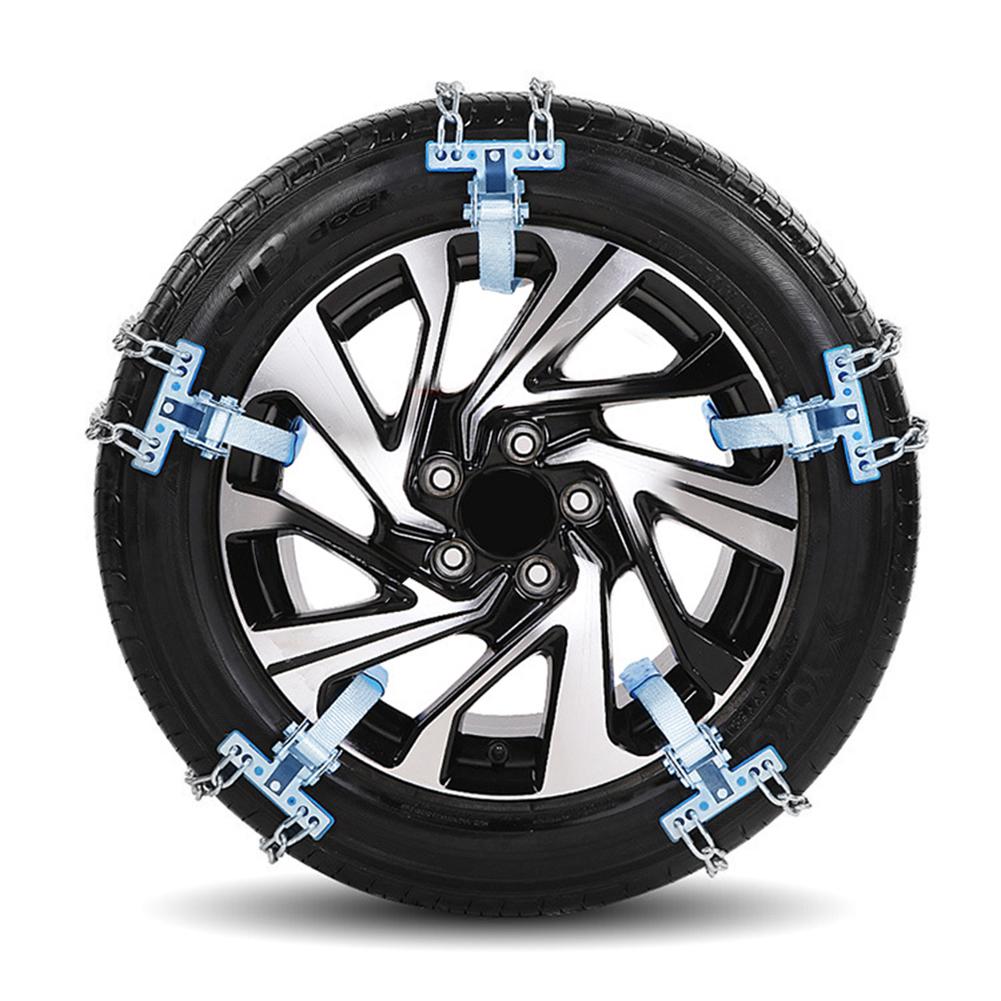 Universal bil snekæde vinterdæk hjul slidbestandigt stål justerbar anti-skrid sikkerhed dobbelt snap glide hjul kæder: S