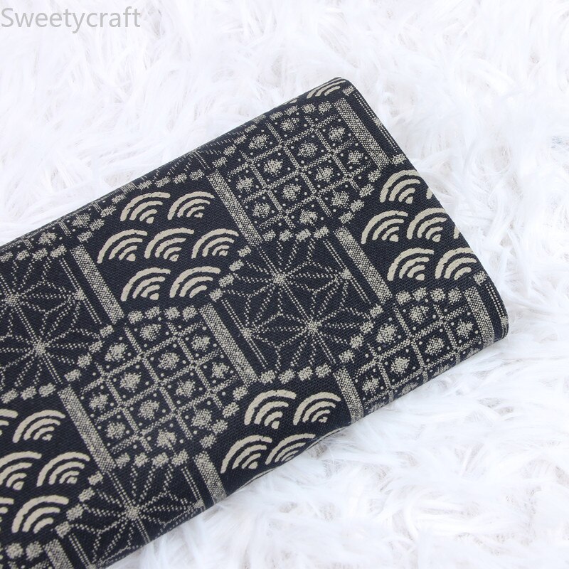 110*45cm dikke katoenen stoffen japanse marineblauwe printstof voor het naaien van handgemaakte doe-het-zelf mond gouden verpakking tas bankdoek materiaal