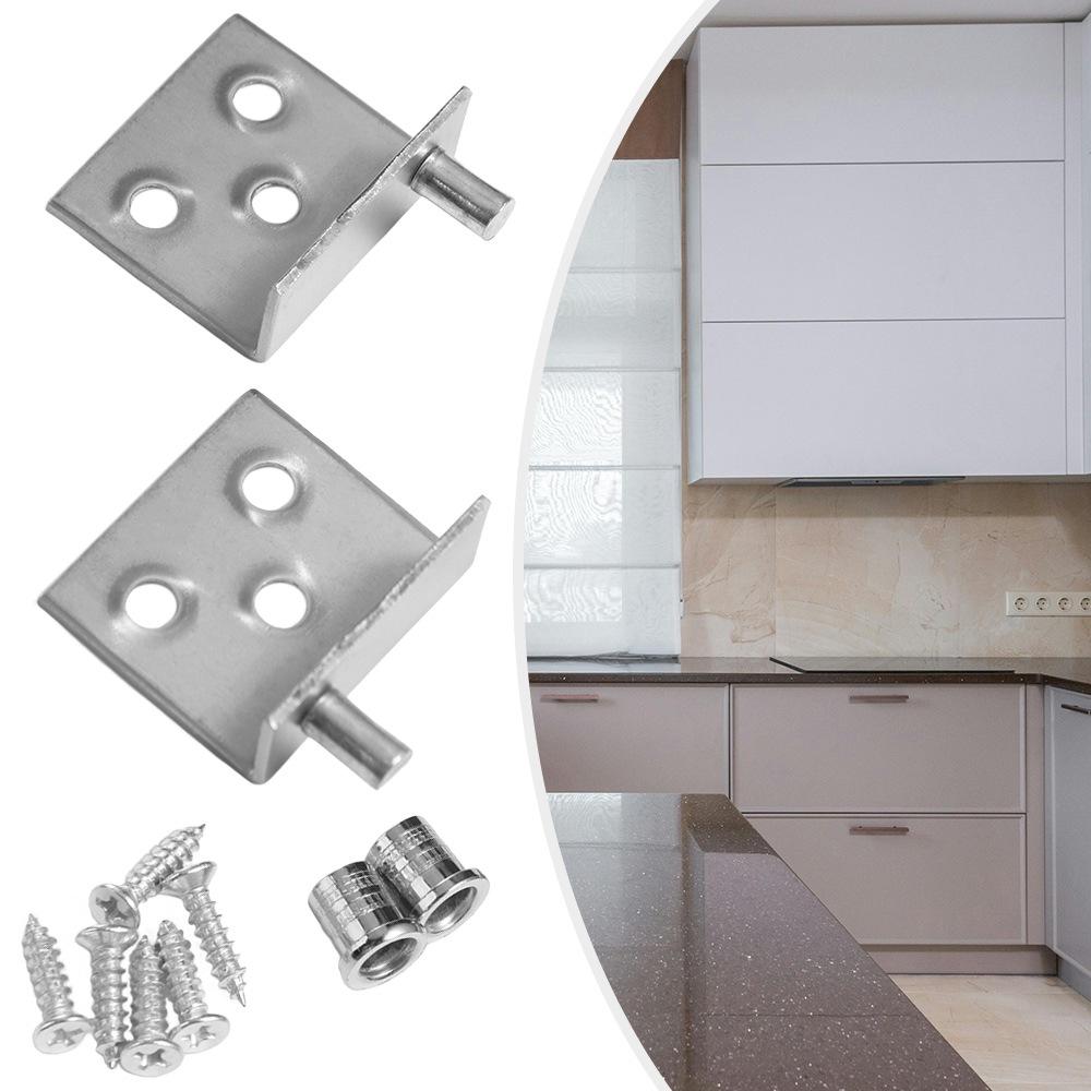 2 Stuks Multifunctionele Pivot Scharnieren Roestvrij Staal Met Bus Bovenste Onderste Scharnier Clips Zwart/Zilver Zware Verborgen As