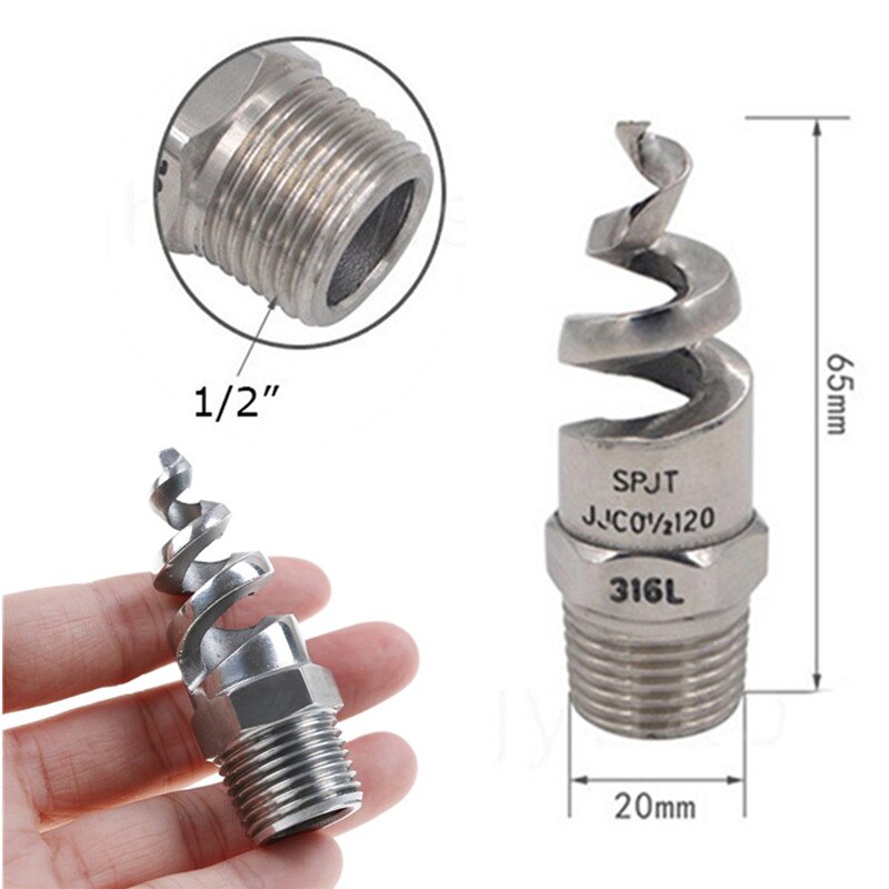 1/2" Full Cone Spiral Jet Nozzle Stainless Watering Mist Sprinkler For Garden And Lawn Irrigation