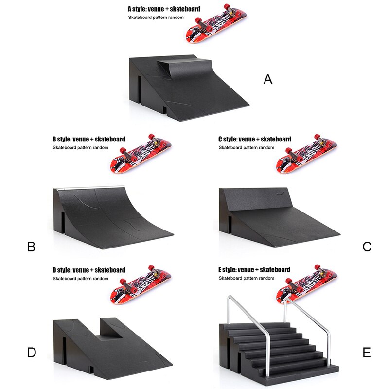 Finger skateboard scen kombinationsuppsättning fäste skoter doodle barn fingertoppar träningsspel fingertopp barn leksaksbana