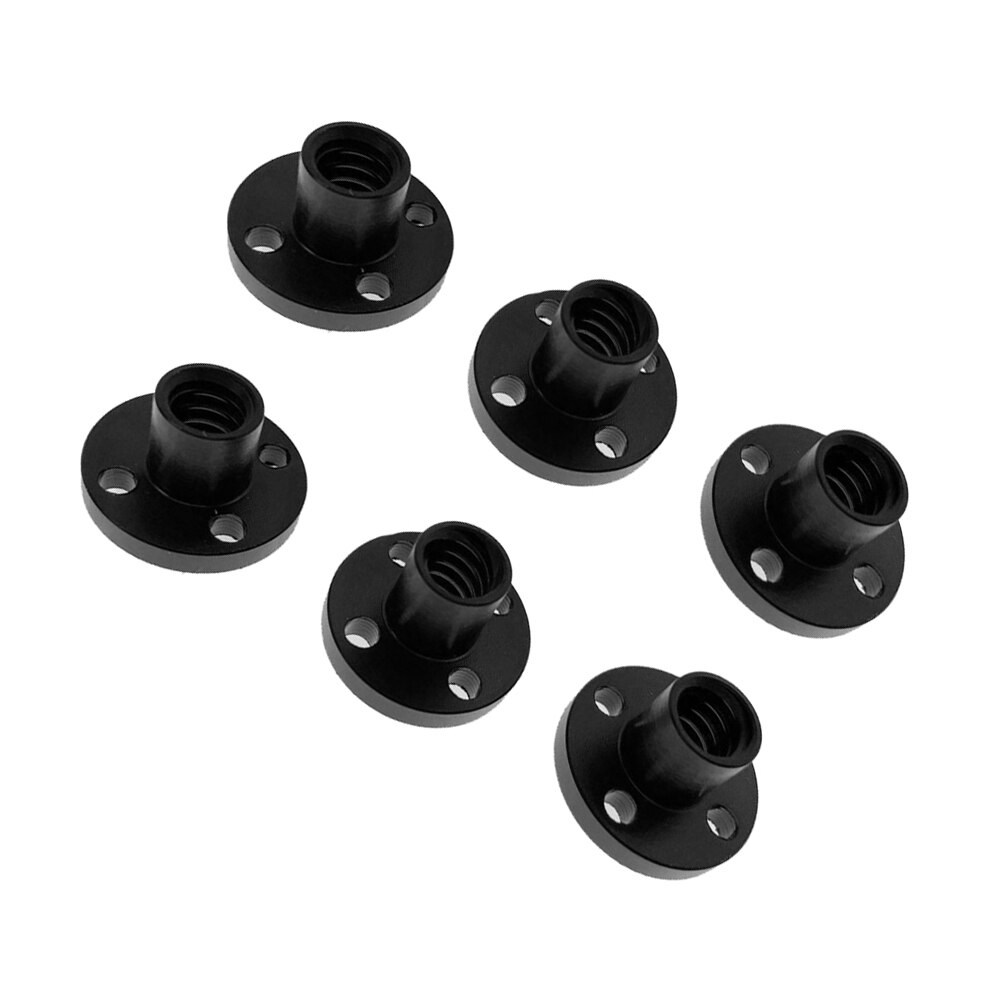 6pcs 3D Printer Parts Black TR8 Lead Screw POM Nut T8 Nut Trapezoidal Screw POM Lead 1/2/4/8mm