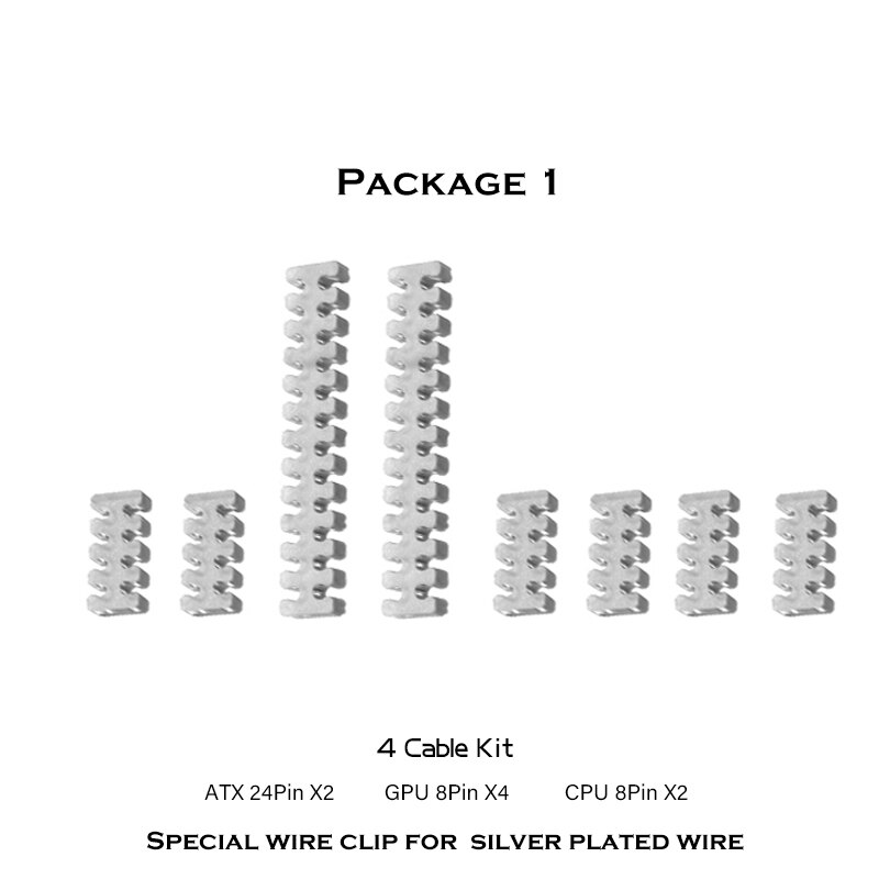 PSU Cable Slot Manager Comb PC Module Line Seat Silver Jacketed Wire Clip 1.8-2mm ATX/GPU/CPU 24Pin 8Pin 6Pin 4Pin