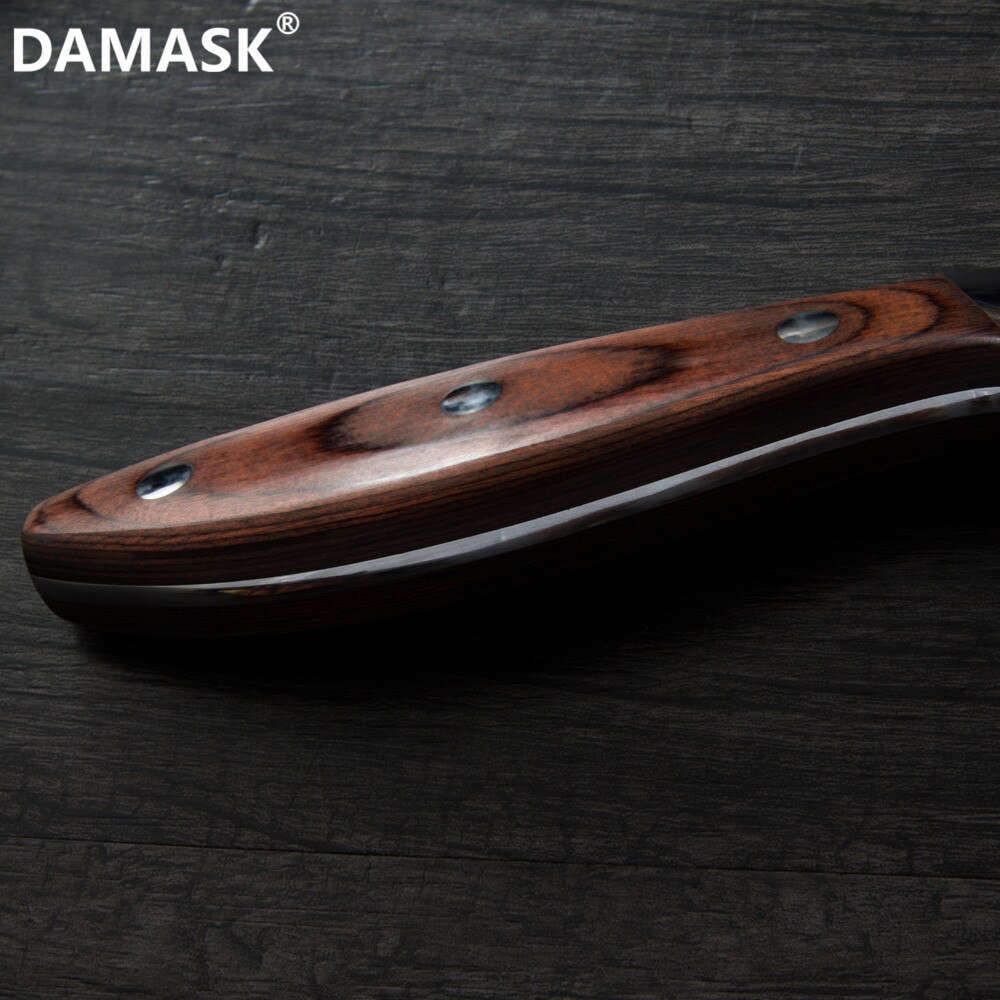 Damask Stainless Steel Knives Set 7CR17 High Carbon Steel Kitchen Cutlery Knife Utility Santoku Chef Knife With Full Tang Handle