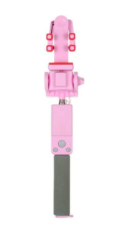 360 Rotation Wireless Bluetooth Selfie Stick - 812mm Extended - Handheld Remote Control for Android iOS: Pink