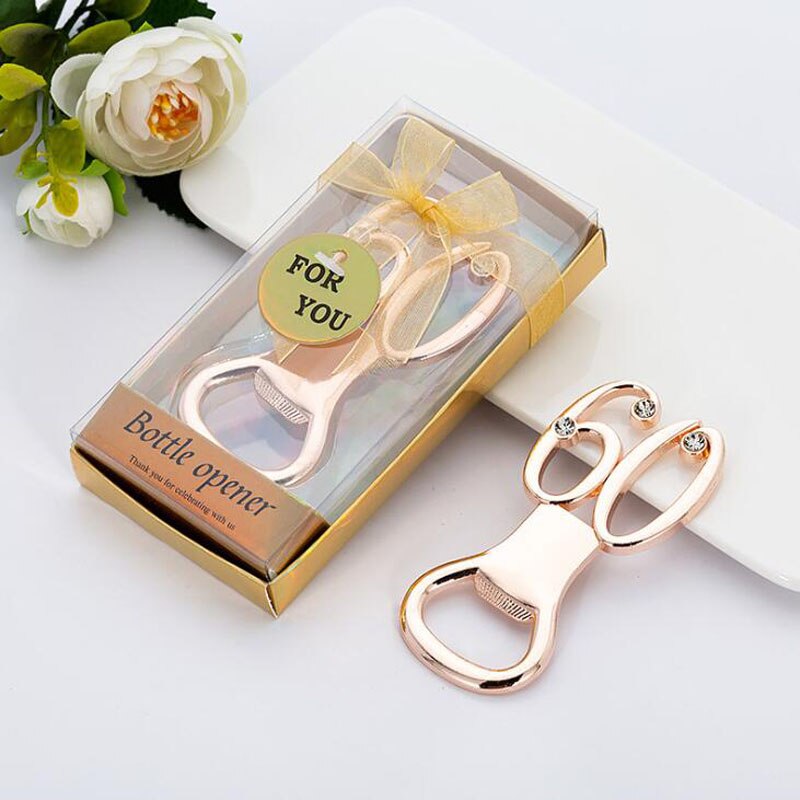 10pcs/lot Wedding Anniversary Party Favors Adult Ceremony Guest Giveaways Birthday Bottle Opener For Party: 60