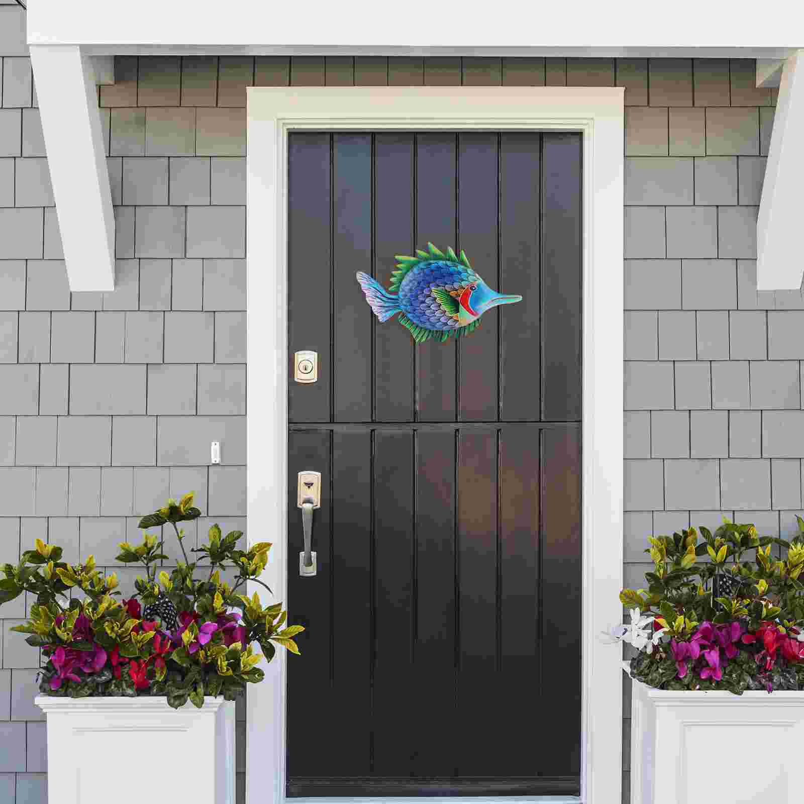 Metal Ocean Fish Wall Decor Outdoor Indoor Art Sculpture Hanging Decoration