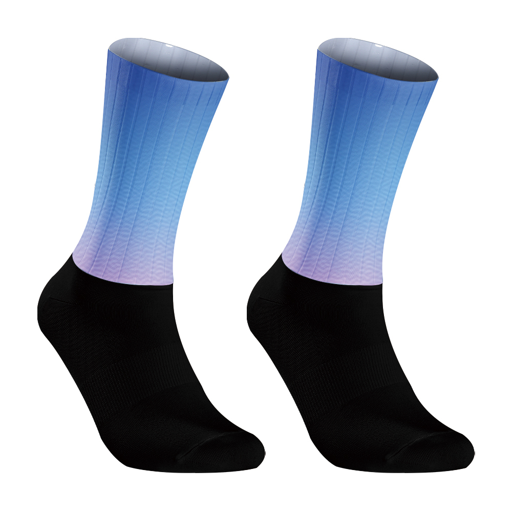 Summer Anti Slip Silicone Seamless Aero Socks Men Women Road Bike Breathable Cycling Socks: GRAY