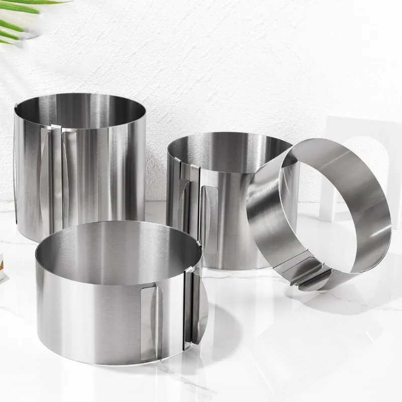430 Stainless Steel 6-30cm Telescopic Mousse Ring Rustproof With Scale 6-15cm Heightened Baking Cake Ring For Families Baking